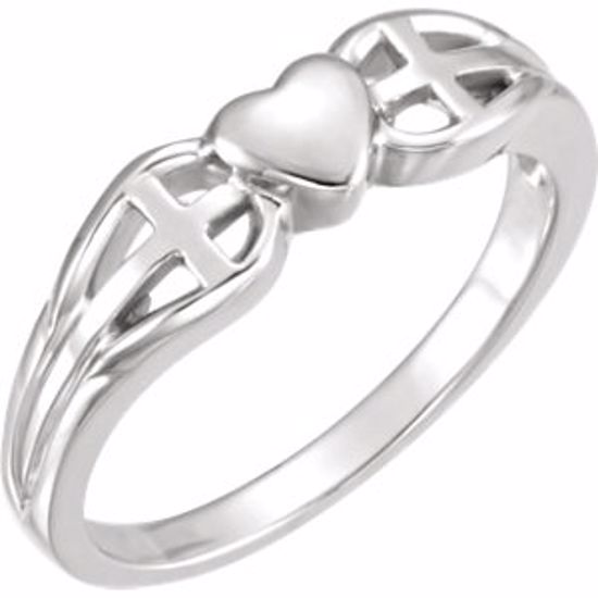 R7060:65955:P Heart & Cross Ring