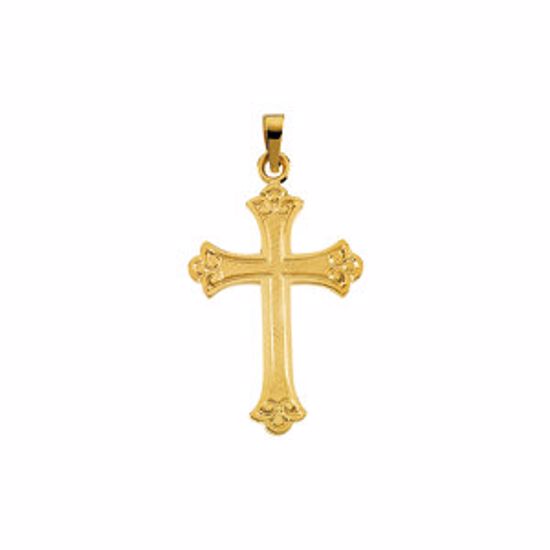 R16111:66843:P 14kt Yellow 26x18mm Fancy Cross Pendant