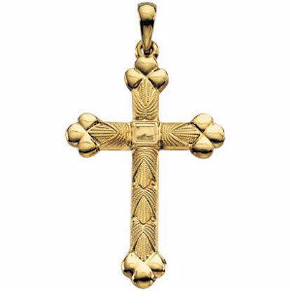R16212:76155:P 14kt Yellow 32x22mm Cross Pendant