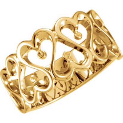 5097:84092:P 18kt Yellow 10mm Ladies Heart Design Duo Band