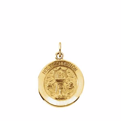 R16342:67297:P 14kt Yellow 14.75mm Round Holy Communion Medal