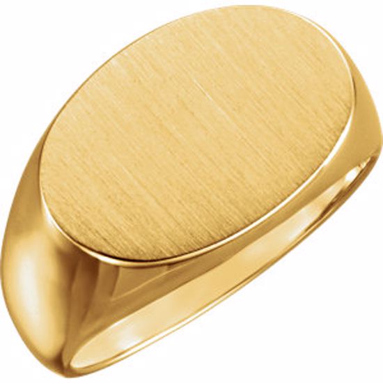 9121:89648:P 18kt Yellow 12x18mm Oval Signet Ring