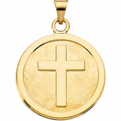 R16445:103659:P 14kt Yellow 23mm Cross Pendant