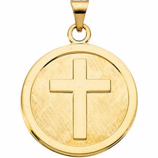 R16445:103659:P 14kt Yellow 23mm Cross Pendant