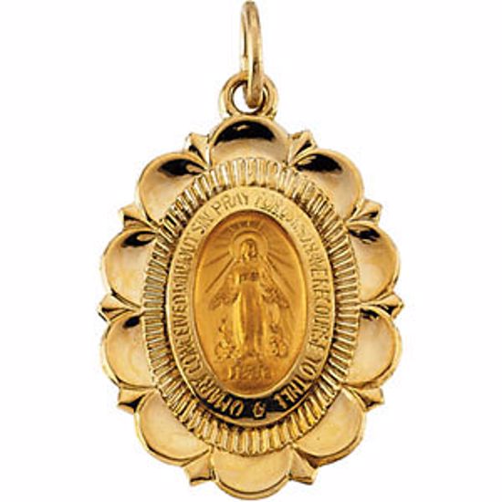 R16425:103997:P 14kt Yellow 22x16mm Miraculous Medal