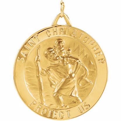 R5024:104004:P 14kt Yellow 33mm St. Christopher Medal