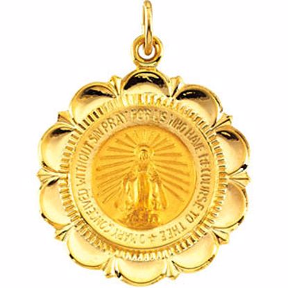 R16428:104000:P 14kt Yellow 25x21mm Miraculous Medal