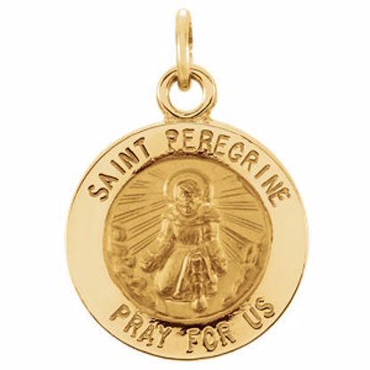 R16335:103930:P 14kt Yellow 12mm Round St.Peregrine Medal