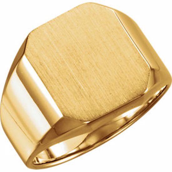 9599:113027:P 18kt Yellow 16x14mm Octagon Men's Signet Ring