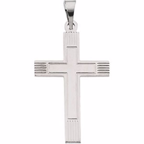 R4003:123057:P 14kt White 22x14mm Cross Pendant