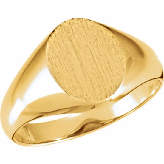 5758:123690:P 14kt Yellow 10x8mm Oval Signet Ring