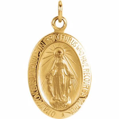 R5020:128358:P 14kt Yellow 14.75x11mm Oval Miraculous Medal