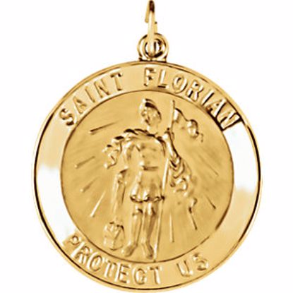 R5053:129533:P 14kt Yellow 25.25mm Round St. Florian Medal
