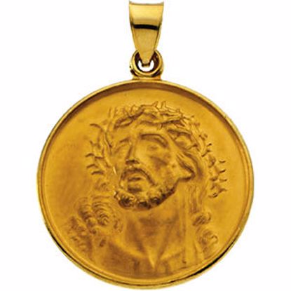 R16942:129581:P 18kt Yellow 24.5mm Face of Jesus Medal