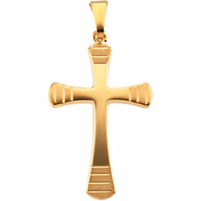 R16020:130013:P 14kt Yellow 24x16mm Hollow Cross Pendant