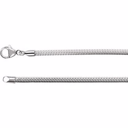 CH272:139522:P Sterling Silver 3.25mm Hollow Mesh 16" Chain
