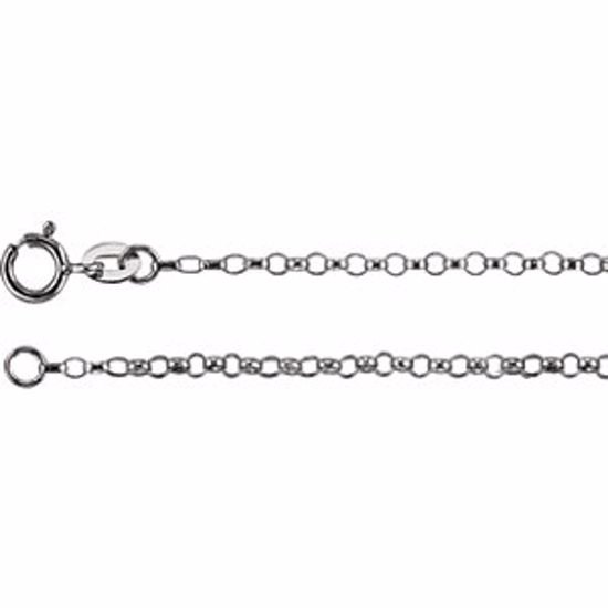 CH226:140485:P 14kt White 1.5mm Hollow Belcher Rolo 18" Chain
