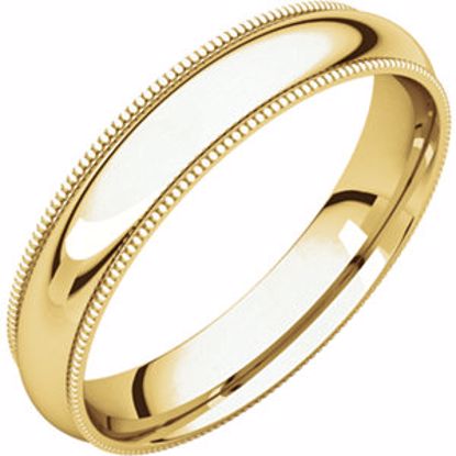 MGR8:141562:P 10kt Yellow 4mm Milgrain Comfort Fit Band
