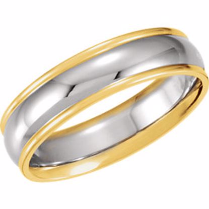 5975:141988:P 14kt White & Yellow 6mm Comfort Fit Band Size 9