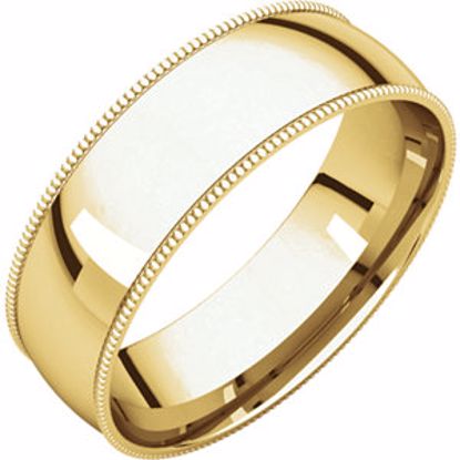 MGRL11.5:143277:P 10kt Yellow 6mm Light Comfort Fit Milgrain Band 