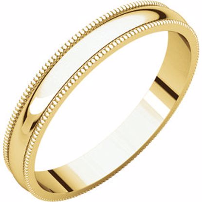 MGL5.5:143440:P 10kt Yellow 3mm Light Milgrain Band