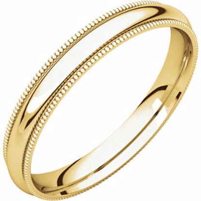 MGR9:143707:P 10kt Yellow 3mm Milgrain Comfort Fit Band