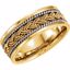 50045:144725:P 14kt Yellow & White 8mm Comfort-Fit Hand-Woven Band Size 8