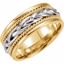 50049:144776:P 14kt Yellow & White 8mm Comfort-Fit Hand-Woven Band Size 10