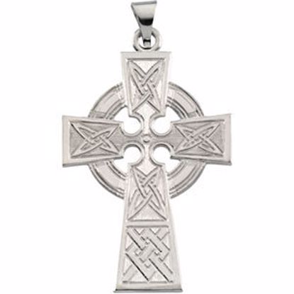 R16012:178404:P 14kt White Celtic Cross with Packaging