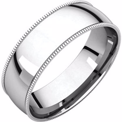 MGRL8:145566:P 10kt White 6mm Light Comfort Fit Milgrain Band 