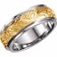 50082:179385:P 14kt Two-Tone 7mm Hand-Engraved Band Size 11