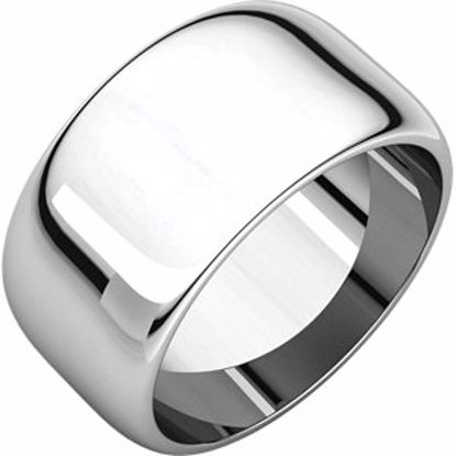 HR10:149245:P 10kt White 10mm Half Round Band