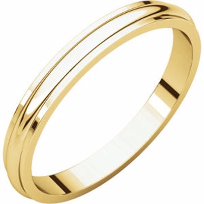 HRE10:149370:P 10kt Yellow 2.5mm Half Round Edge Band