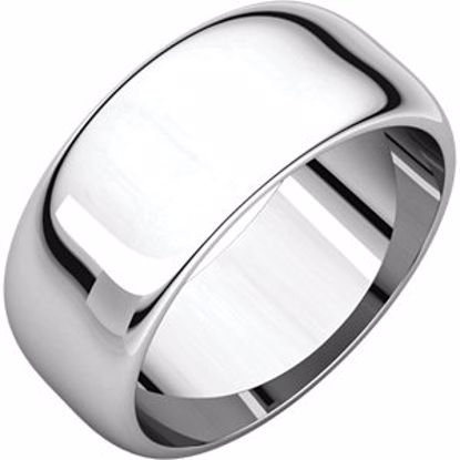 HR9:149235:P 10kt White 8mm Half Round Band