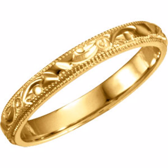 50071:180882:P 14kt Rose 3mm Hand-Engraved Band Size 12