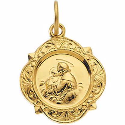 R16992:151235:P 14kt Yellow 12.14x12.09mm St. Anthony Medal