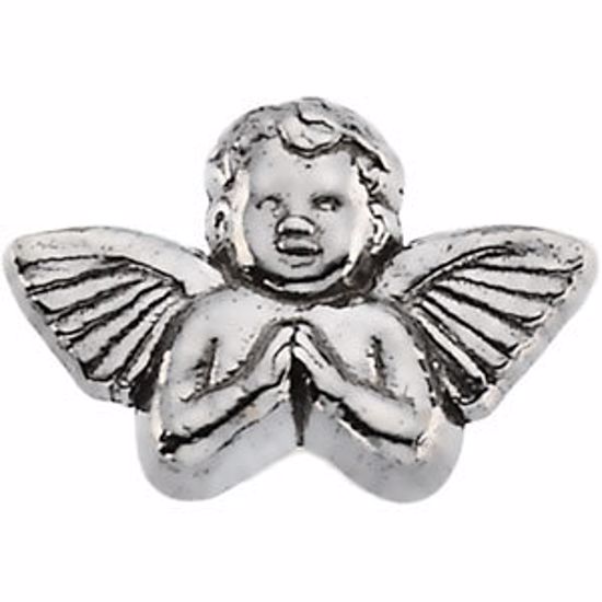 R6501:164328:P 14kt White 8x12mm Praying Angel Lapel Pin