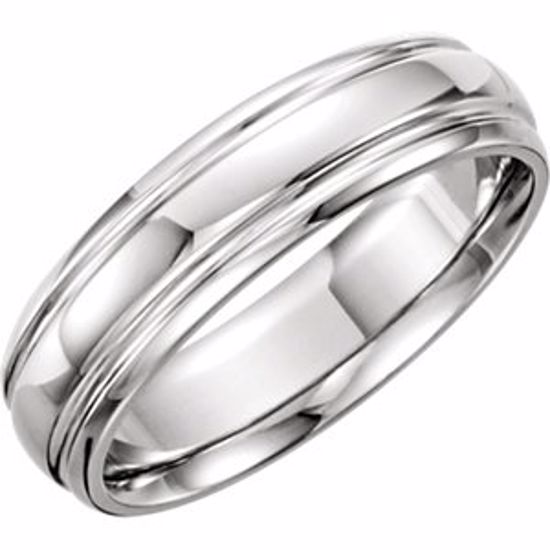 50107:193684:P Platinum 6mm Grooved Band Size 7