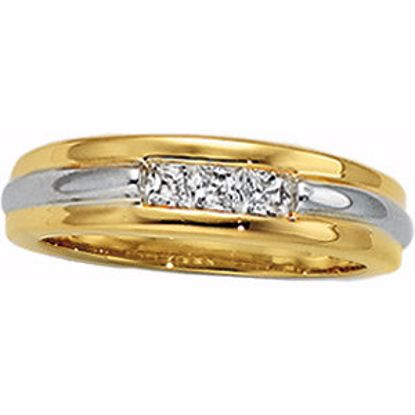 60130:207284:P 14kt Yellow & White 1/4CTW Diamond Band