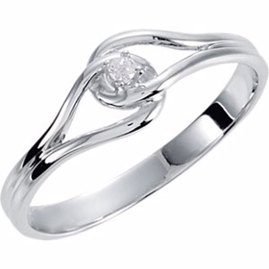 60347:207594:P 14kt White .02 CTW Diamond Ring