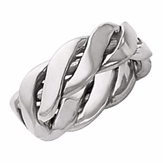 50051:217049:P Platinum 6.5mm Hand Woven Band Size 10 