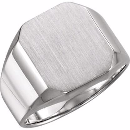 9599:228852:P Platinum 16x14mm Octagon Men's Signet Ring
