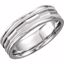 50187:235877:P 14kt White 6mm Design Band Size 6.5
