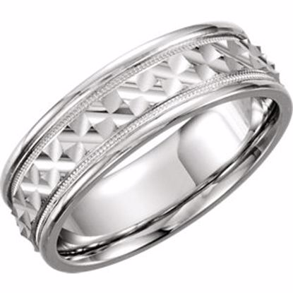 50185:234796:P 14kt White 7mm Design Band Size 9