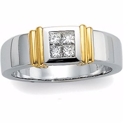 61337:252460:P 14kt White & Yellow 1/2 CTW Diamond Wedding Band