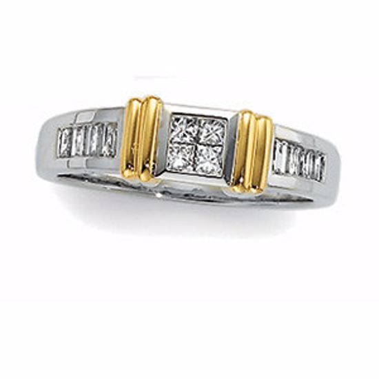 61337:252459:P 14kt White & Yellow 1/2 CTW Diamond Wedding Band
