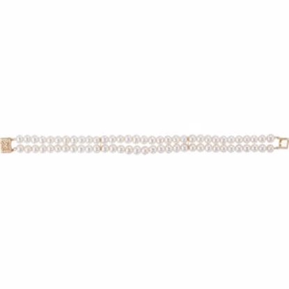 61669:253284:P 14kt Yellow 5-5.5mm Freshwater Cultured Pearl Double Strand 7" Bracelet