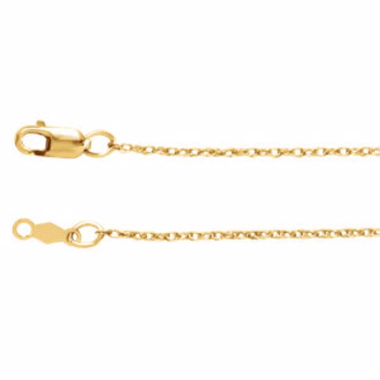 CH470:244040:P 14kt Yellow 1mm Rope 18" Chain