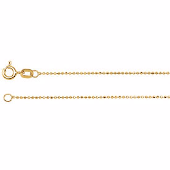 CH227:244555:P 14kt Yellow Solid Diamond-Cut Bead 20" Chain