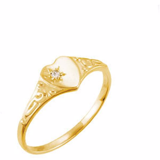 19356:267366:P 14kt Yellow .01 CTW Diamond Heart Ring